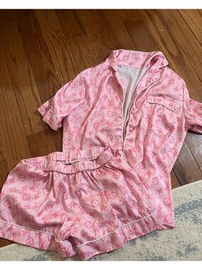 Pink Monogram Short Pajama Set - Women